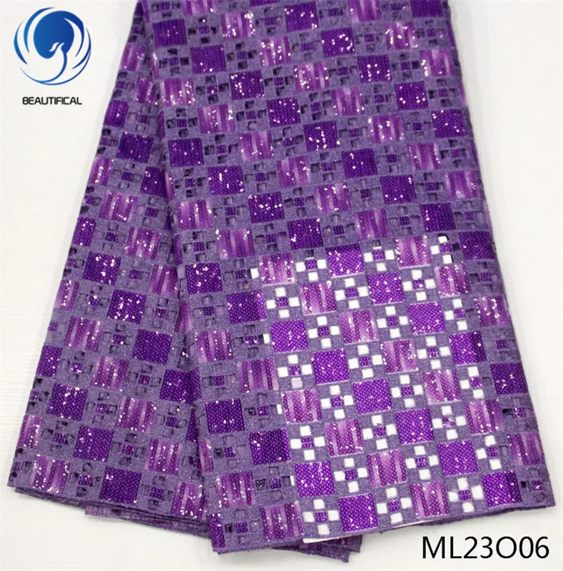 

BEAUTIFICAL african lace fabrics 2020 Fashion style organza nigerian lace with sequins 5yards organza lace fabric ML23O06