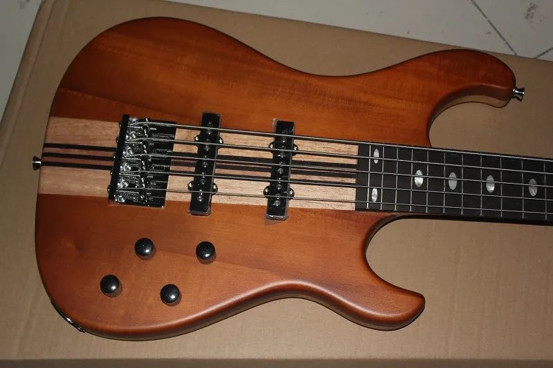 

free shipping 5 strings electric guitar bass with neck through body 5 9