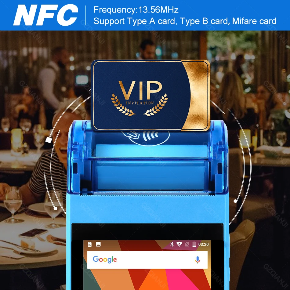 Мини-принтер для чеков loyстих POS-принтер на Android 7 0 POS-терминал 58 мм GPS ручной NFC Bluetooth