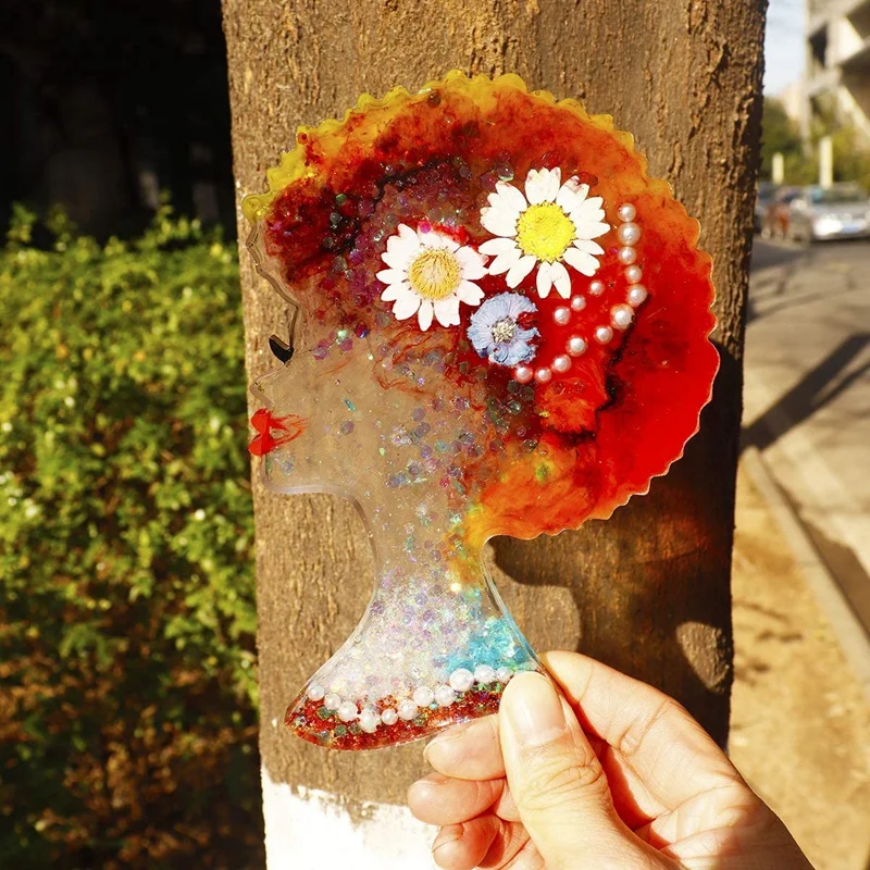 Форма для подноса из смолы 2 шт. форма афро-женщин силиконовой большая в форме