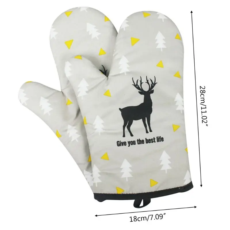 

1 Pair Microwave Oven Gloves Insulated Kitchen Baking Cooking Tools Heat Resistant Thicken Non Slip Mitten