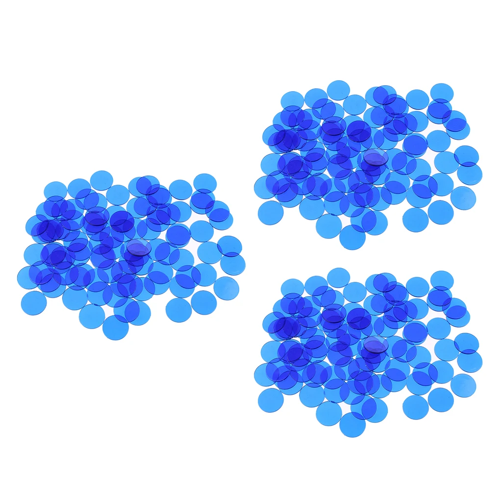 Pack Of 300 Bingo Chips Translucent Counters Counting Board Game Accs 1.5cm |