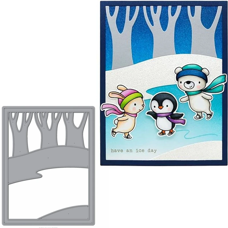 Металлические трафареты для высечки Hillside Scene в рамке изготовления открыток