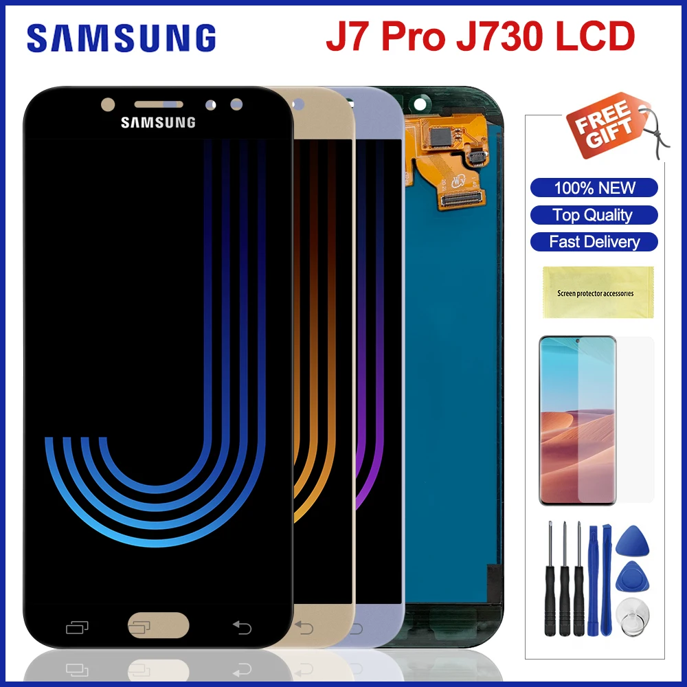 ЖК дисплей с регулируемой яркостью для Samsung Galaxy J7 2017 сменный дигитайзер