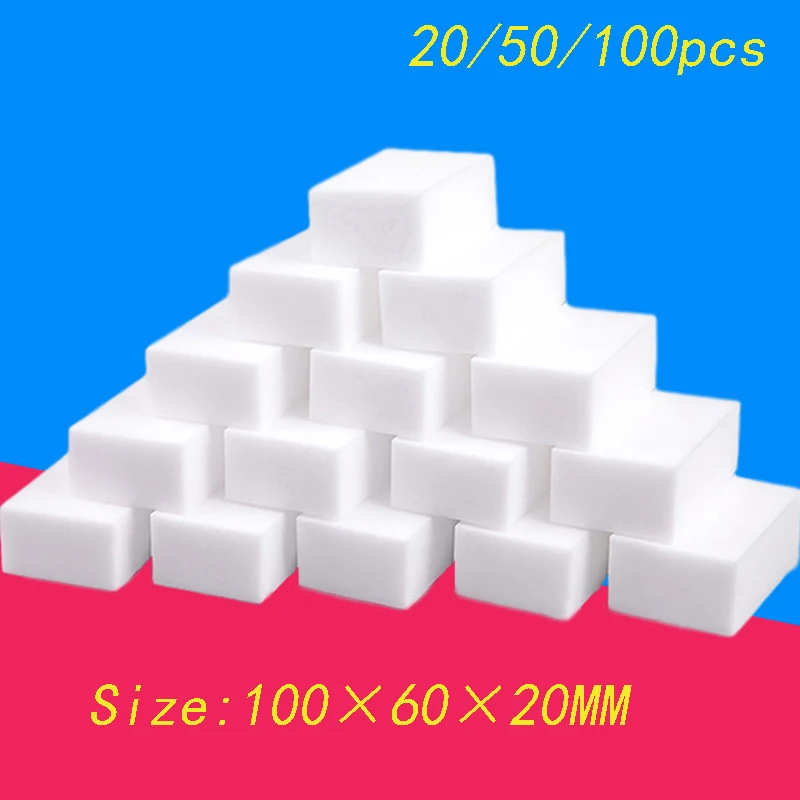 

20/50/100pcs Melamine Sponge White Cleaning Sponge for Kitchen Accessories Cleaner Cleaning Kitchen Tools Sponge 100*60*20mm