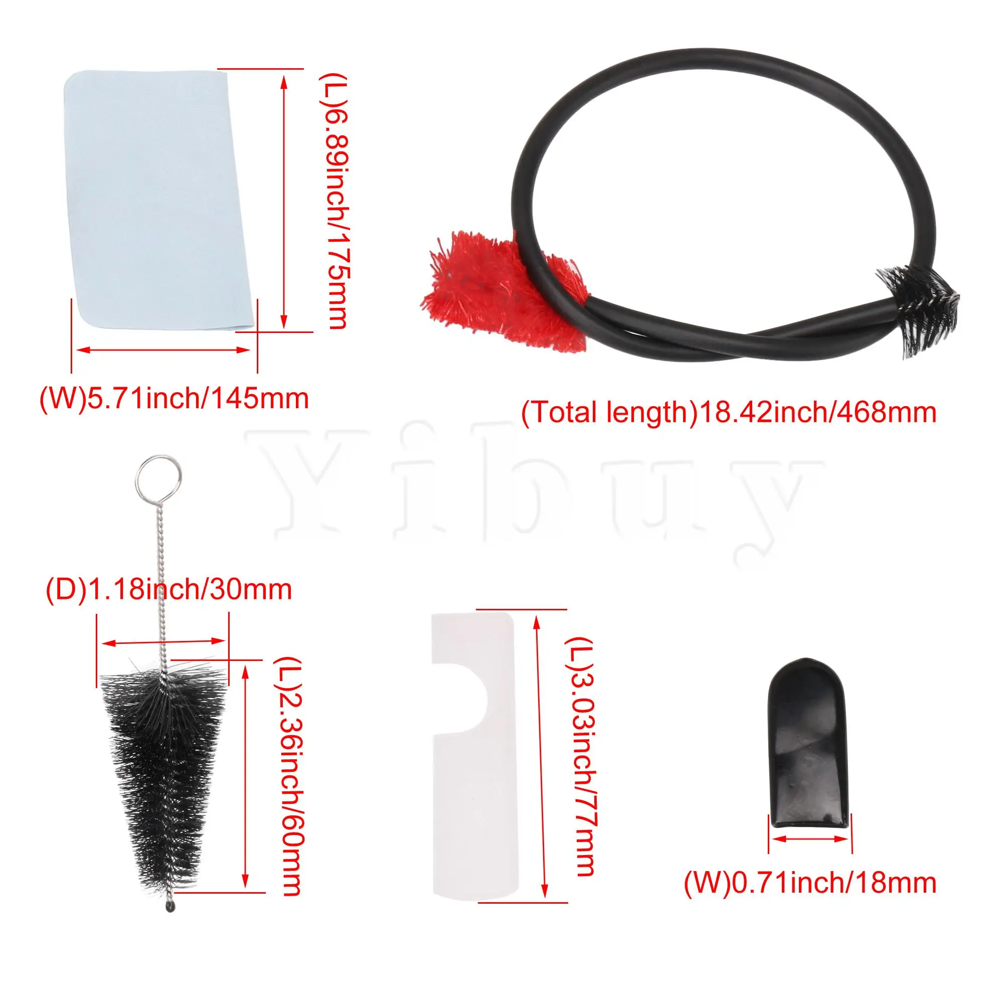 

Yibuy Saxophone Plastic Maintenance Brush for Saxophone Maintenance Multicolor