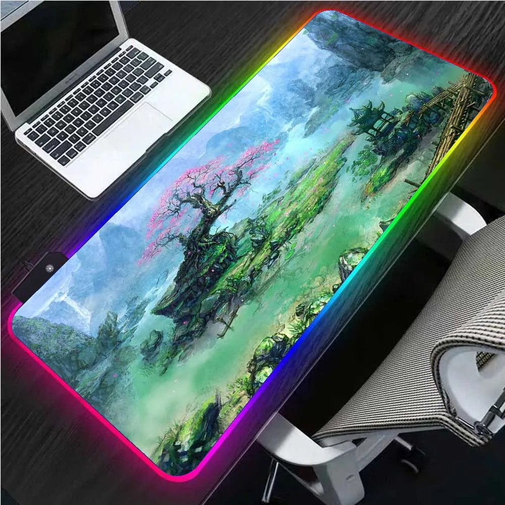 

XGZ Landscape Large Mouse Pad Locking Forest Fallen Leaves Laptop Mini Desk Mat Anti-Slip Mat Gaming Accessories Mousepad XXL