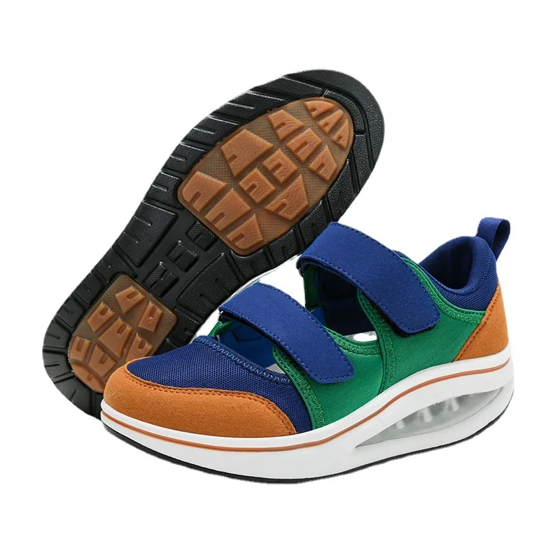 

Zapatos De Mujer Plus Size 43 Fashion Sneakers Shoes Women's Thick-soled Shallow Mouth Velcro Air Cushion Sports Shoes Women's