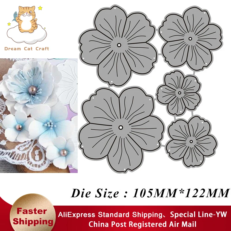 

New 3D Flowers Combination Metal Cutting Dies Stencil DIY Scrapbooking Album Paper Card Template Mold Embossing Craft Decoration