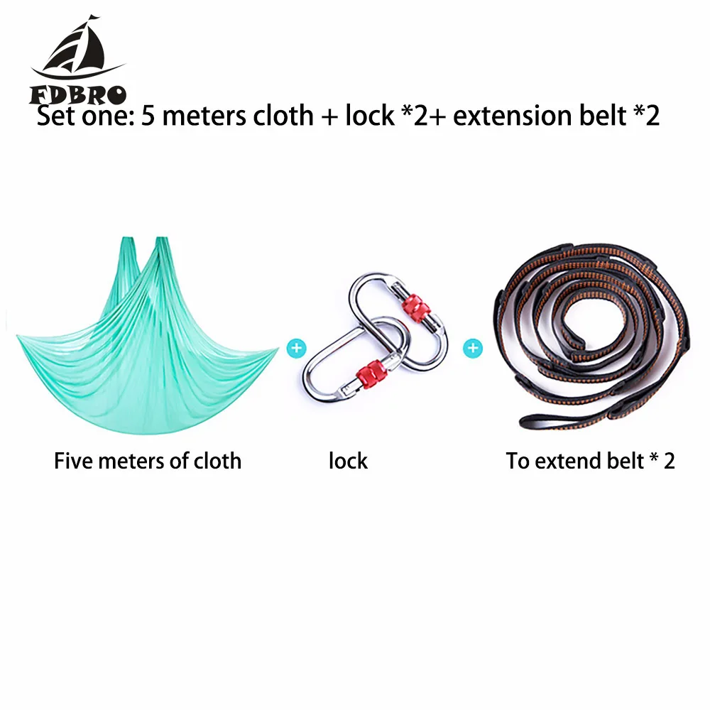 

FDBRO Yoga Hammock Swing Yoga Hanging Belt Home Gym Fitness Body Building Equipment Full Set High Strength Nylon Anti-Gravity