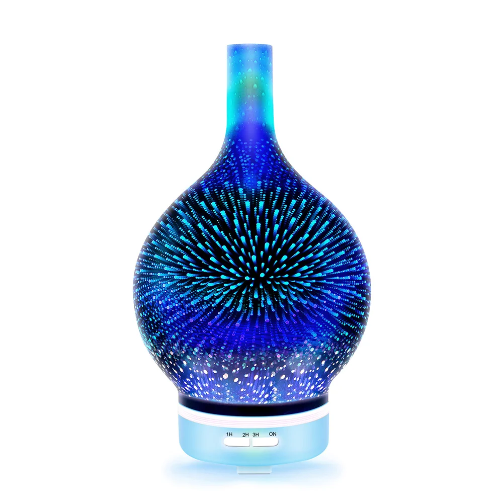 

Colorful Aroma Diffuser 3D LED Gradient Humidifier Essential Oil Aromatherapy Purifier Night Light for Home Decoration (UK Plug)