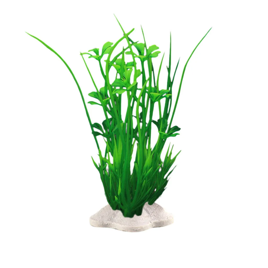 10 шт. имитация зеленых пластиковых растений для аквариума|Искусственные