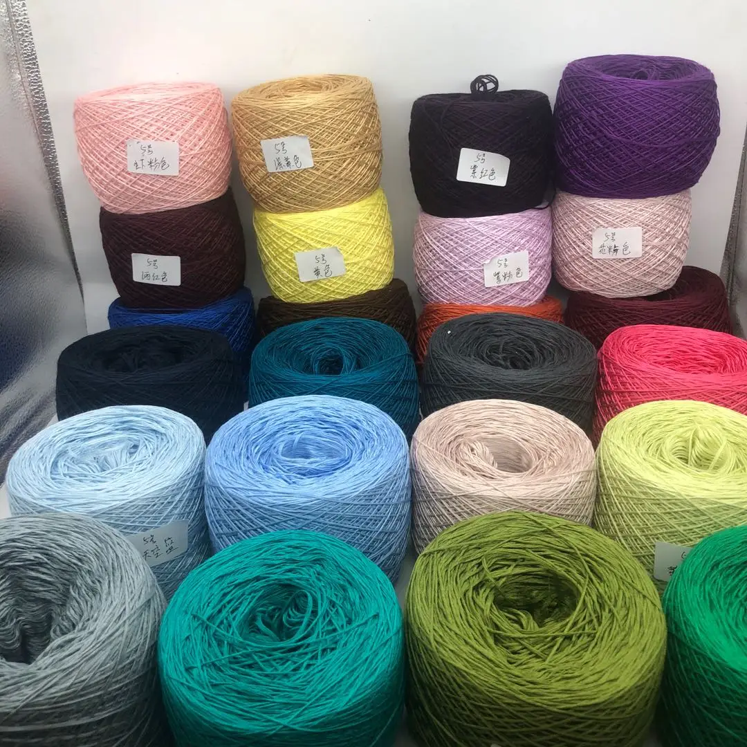 250 г цельная пряжа из 100% хлопка для ручного вязания 5 # кружевная крючком хлопковая