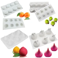 fruit series silicone mousse cake mold pear peach orange strawberry art 3d cake mould for baking pastry dessert mousse cake mold