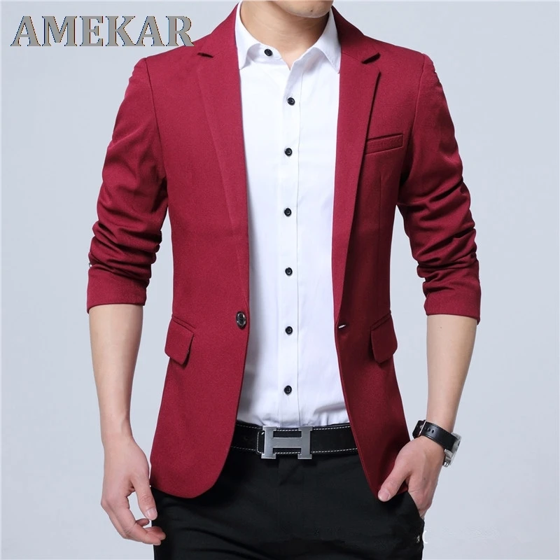 

2021 Spring Autumn New Men Blazer Fashion Slim casual blazer for Men Brand Mens suit Designer jacket outerwear men 3 colors