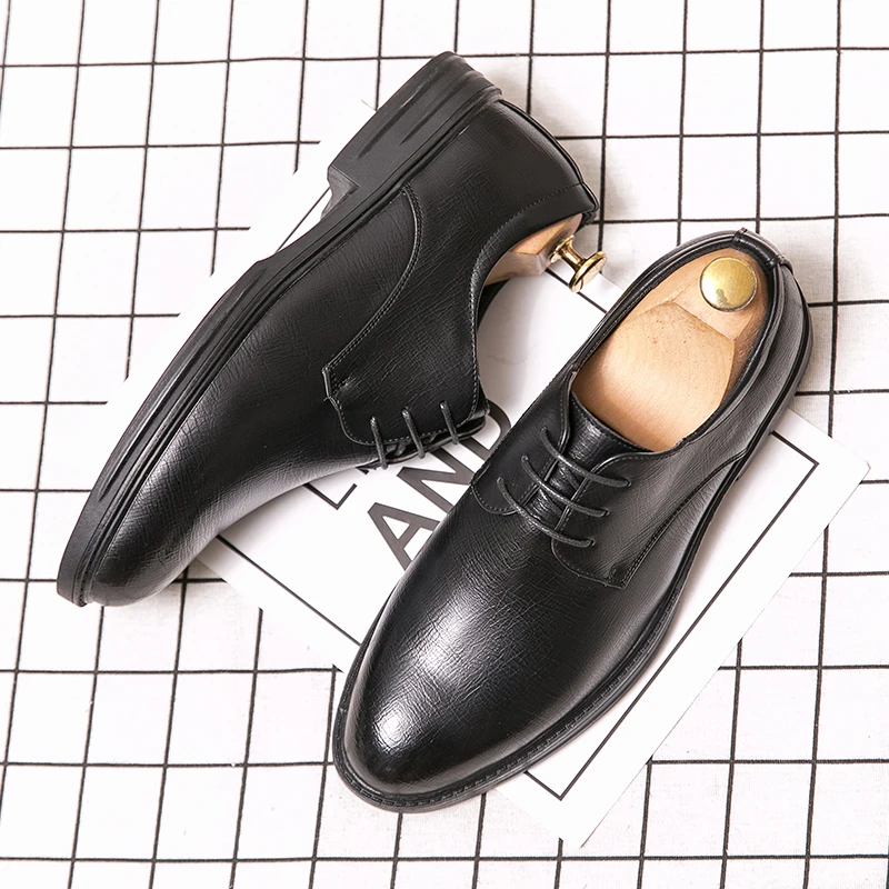 Модные мужские туфли-оксфорды Повседневная кожаная обувь для мужчин Оксфорды со