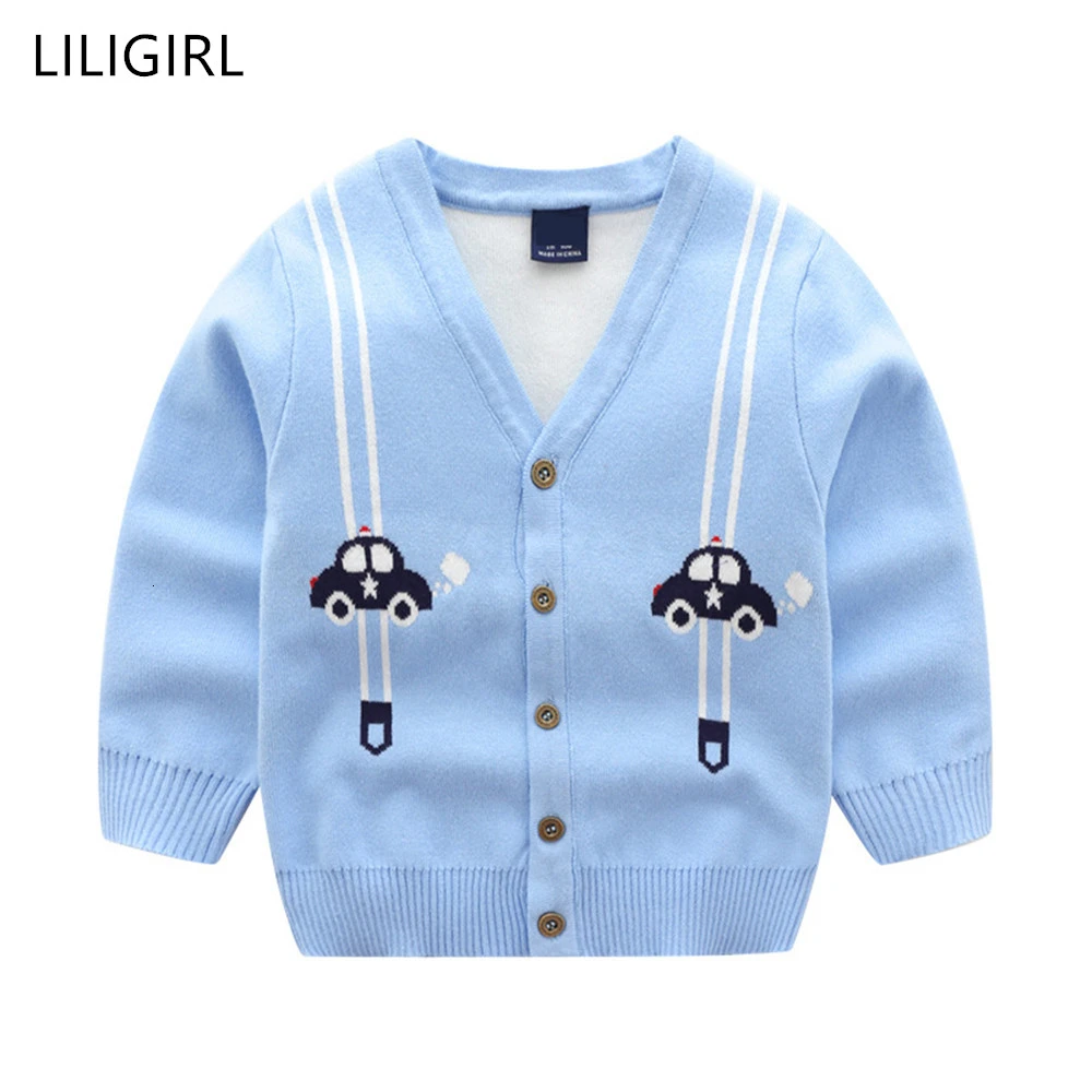 LILIGIRL из хлопка для маленьких девочек свитера мальчиков осень зима свитер двойной