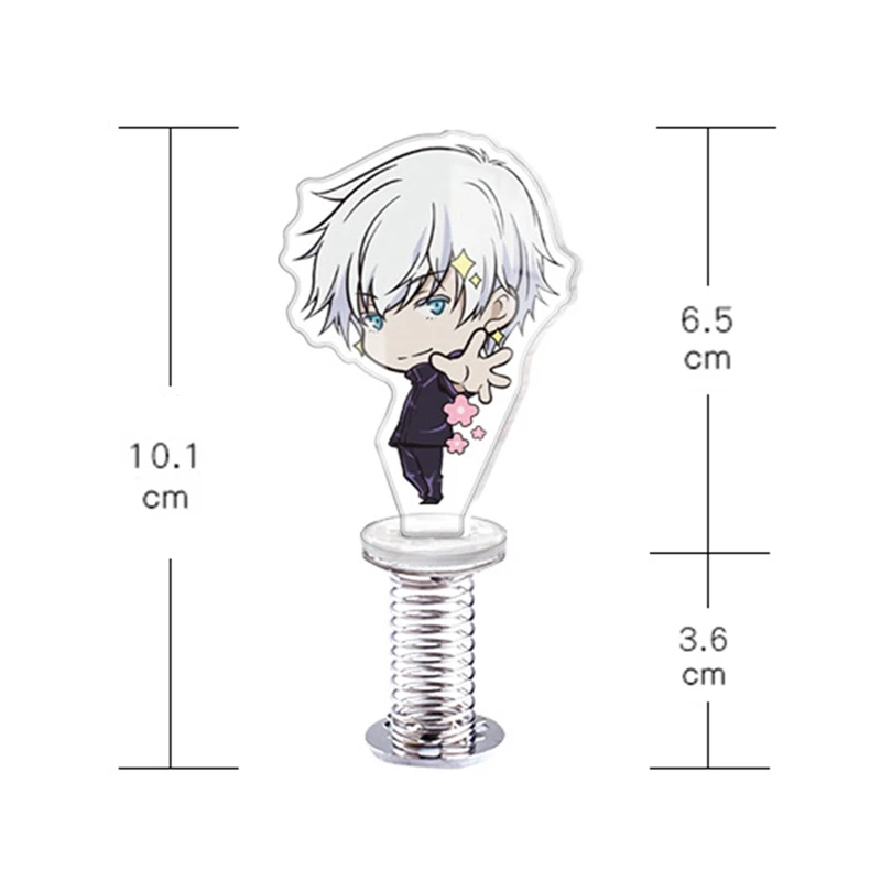 

Anime Jujutsu Kaisen Gojou Satoru Figure Spring Shake Swing Stand Model Acrylic Desk Decor Funny Toy Collective Gifts for Fans