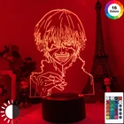 Новинка 2021 Токийский Гуль Кен канеки 3d лампа для спальни Декор Светильник крутой подарок на день рождения акриловый светодиодный ночсветильник аниме Токийский Гуль