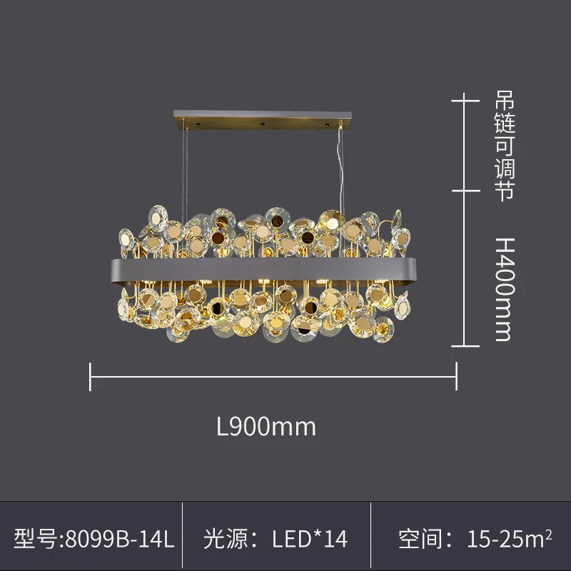 Роскошная Современная хрустальная люстра для столовой дизайнерская