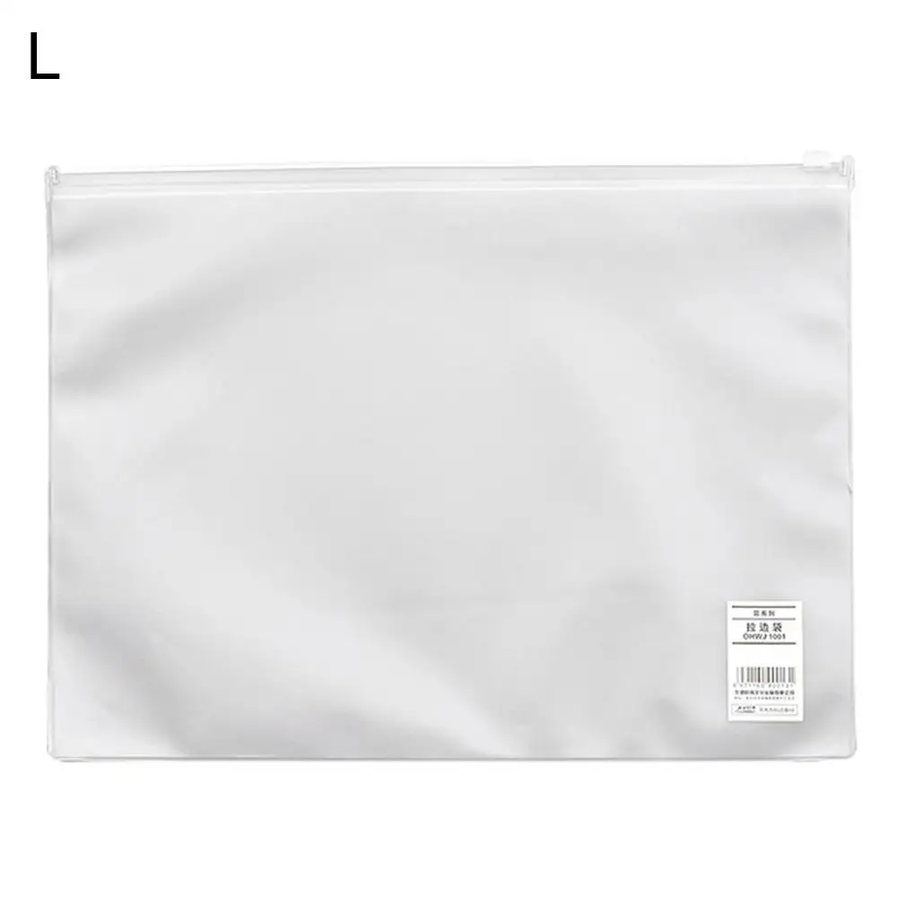 

Transparent Simple Style File Holder Notebook Zipper Self-sealing Storage Bag File Bag School Office Stationery Supplies