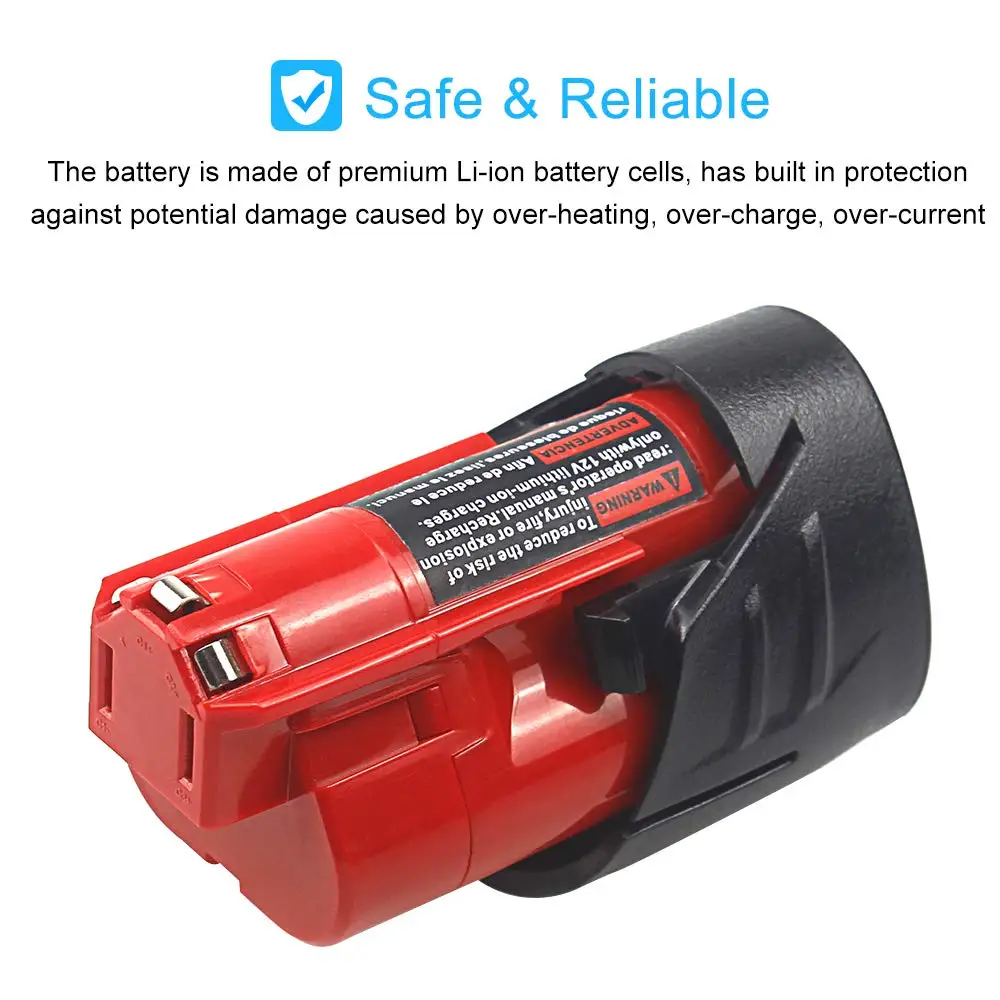 Waitley 12 V 2.5Ah аккумуляторная батарея для Milwaukee M12 XC беспроводные инструменты 2500mAh v
