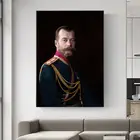 Царь Николай II российский портретный плакат, Картина на холсте, настенная живопись, рисунок, картины, художественные плакаты и принты для декора гостиной