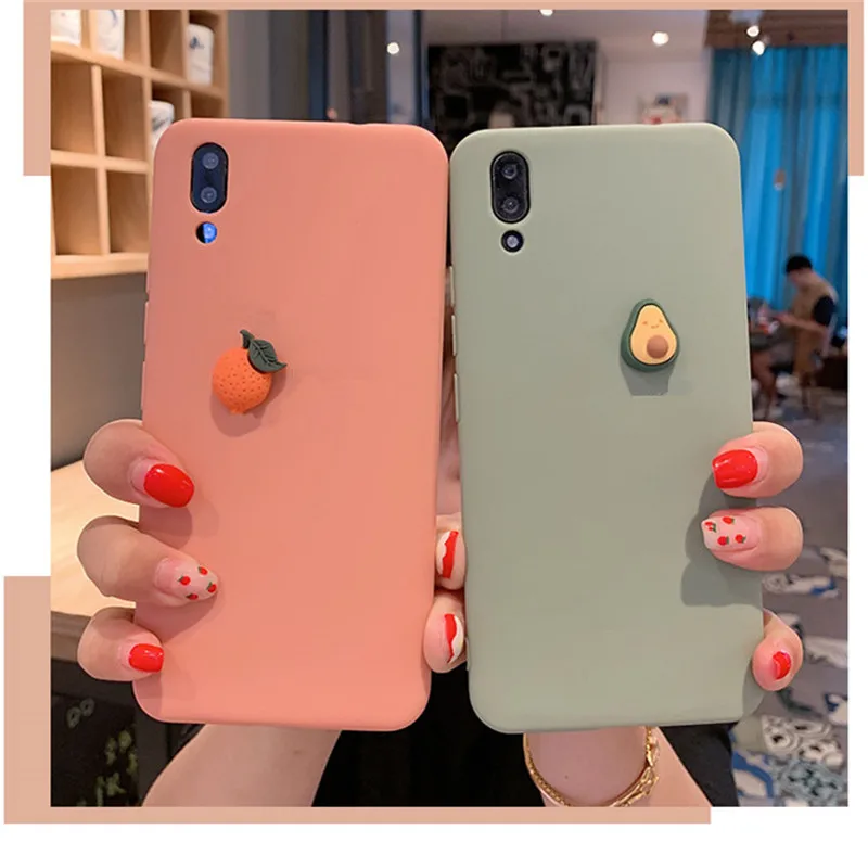 3D милый чехол для телефона с фруктами и овощами Huawei P30 Lite P20 P40 Y9 2019 Y5 2018 Y7 Y6 Y9S