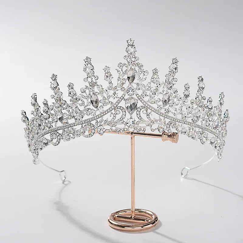 Criancas meninas Блестящий Кристальный горный хрусталь menina de flor da princesa coroa Tiara Prom acessorios
