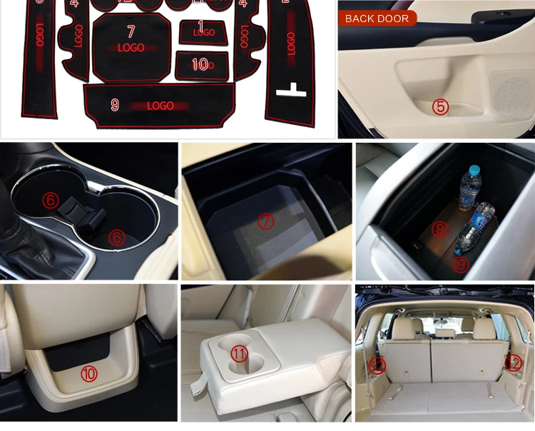 Ворота шлифовальные маты для Toyota Highlander 2008- XU40 XU50 Kluger Нескользящие межкомнатные дверные коврики/чашки Нескользящие коврики красный белый