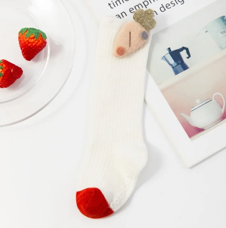 

Autumn and Winter Children's Cartoon Doll Socks Color Matching Over The Knee Socks Newborn Baby Socks Loose Mouth Socks