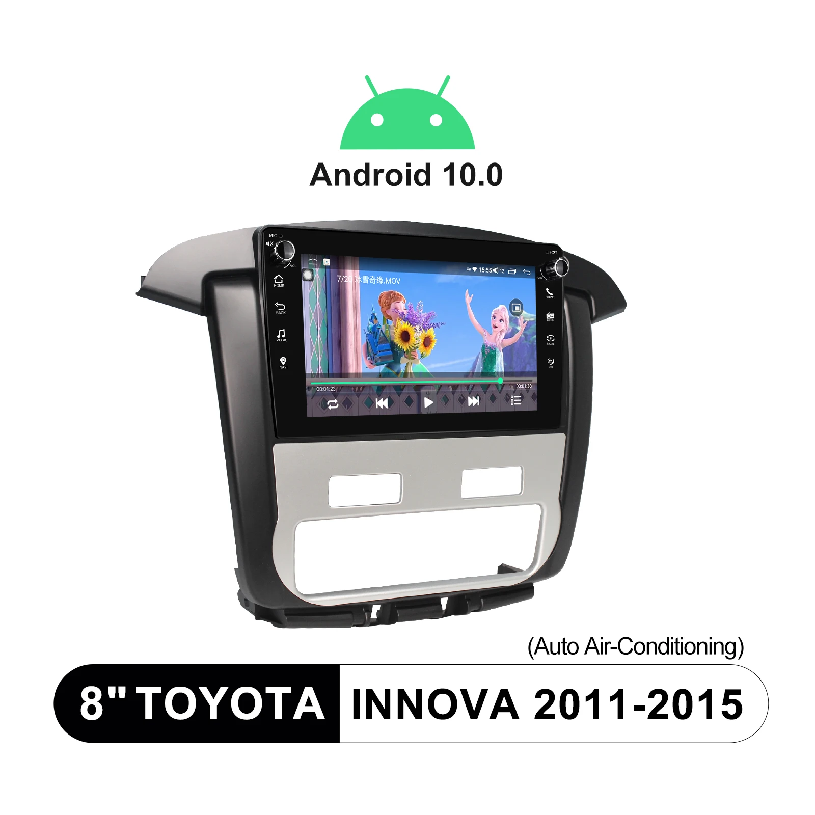 

Android 10.0 Screen 8 Inch Car Radio Player With GPS Backup Camera 1280*720 For Toyota Innova 2011-2015(Auto Air-Conditioning)
