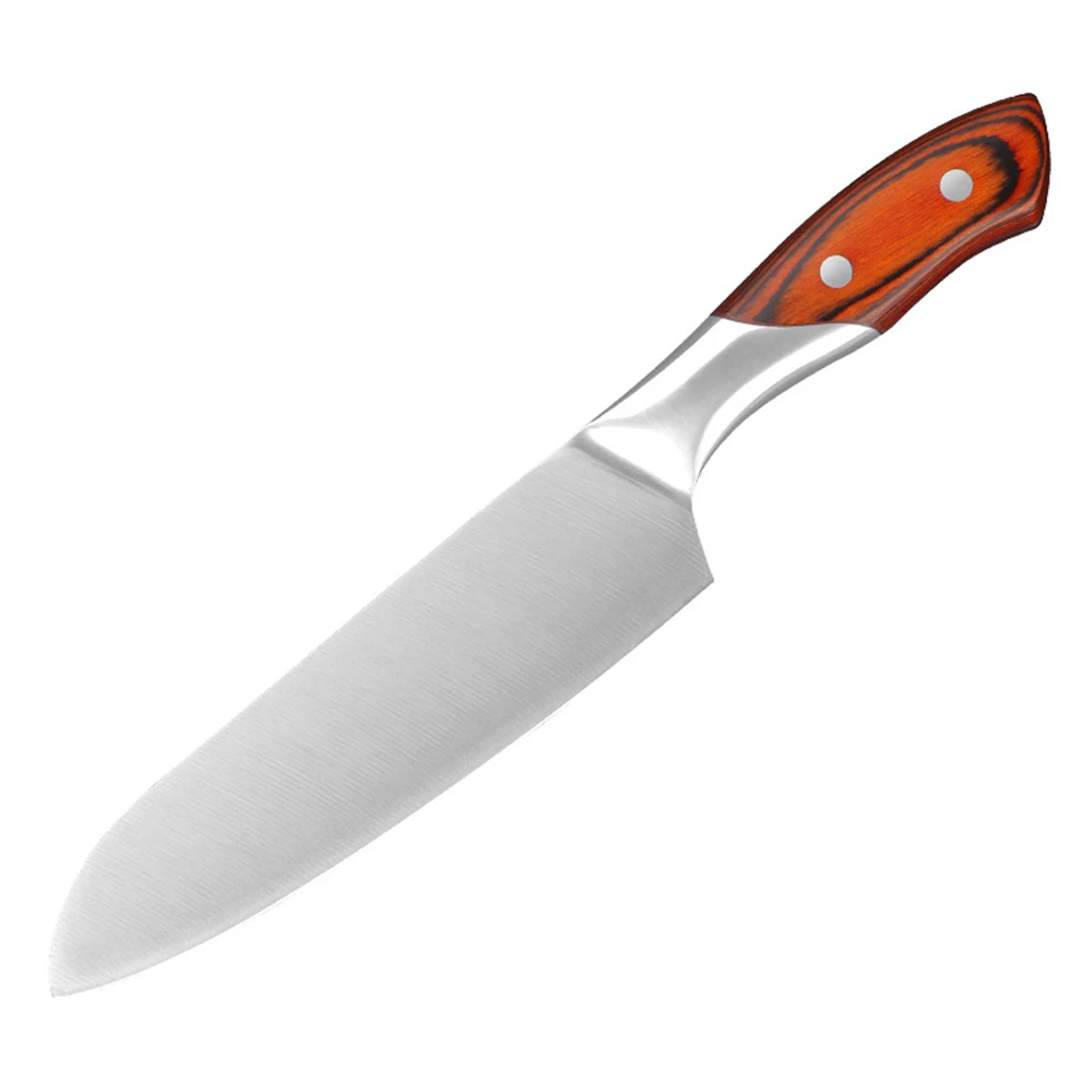 Almanya 4Cr1 3 şef bıçağı jilet keskin paslanmaz çelik mutfak şefin bıçakları yüksek karbonlu 58HRC çatal pişirme bıçakları ahşap saplı