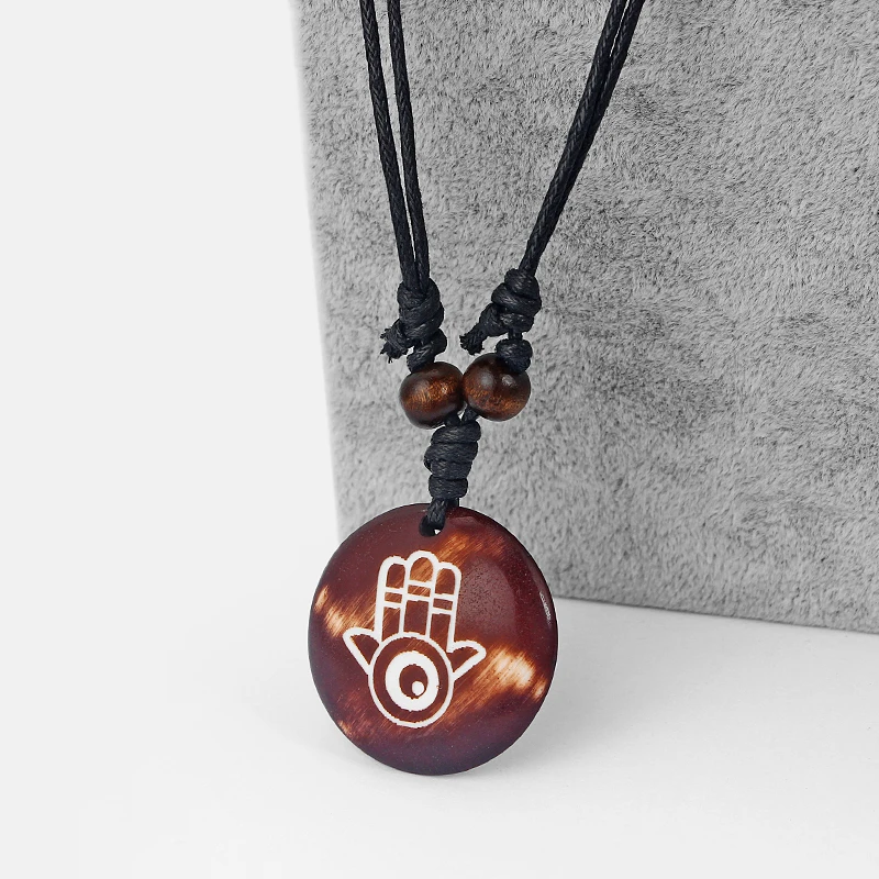 1 шт. коричневое искусственное колье из эко-смолы резная искусственная подвеска