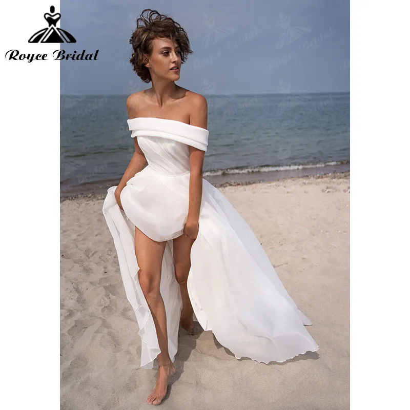 

Женское платье с открытыми плечами, а-силуэт, со шлейфом и открытой спиной, свадебное платье, 2022