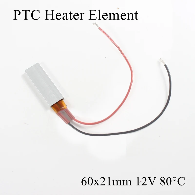1 шт. 60x21 мм 12 В 80 градусов Цельсия Алюминиевый PTC нагревательный элемент