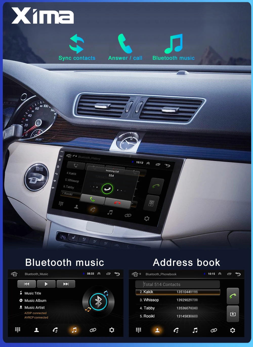 XIMA Android9.0 2Din Car Radio Multimedia Player " Universal RAM2G GPS Navigation Audio Player For Nissan Toyota Hyundai Polo