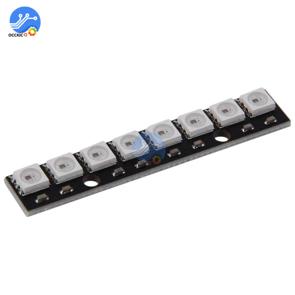 Black 8 Channel WS2812 5050 Full Color RGB Module 8LED Lights Driver Development Board for Arduino LED Strip Lamp|board arduino|board boardboard led