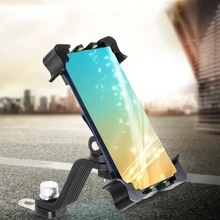 Motorcycle Phone Mount Universal Cell Phone Holder for Rearview Mirror Smartphone Cradle Clamp 360 Rotatable for iPhone HuaWei