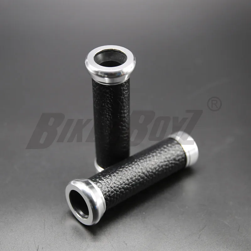 Винтажные мотоциклетные ручки 2 шт. универсальные алюминиевые кожаные 22 мм для