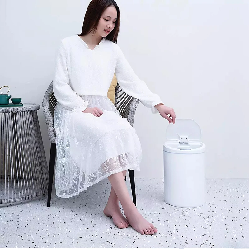 

Original NINESTARS Smart Sensor Trash Can One Button Control Waste Bin Silent And Long Duration