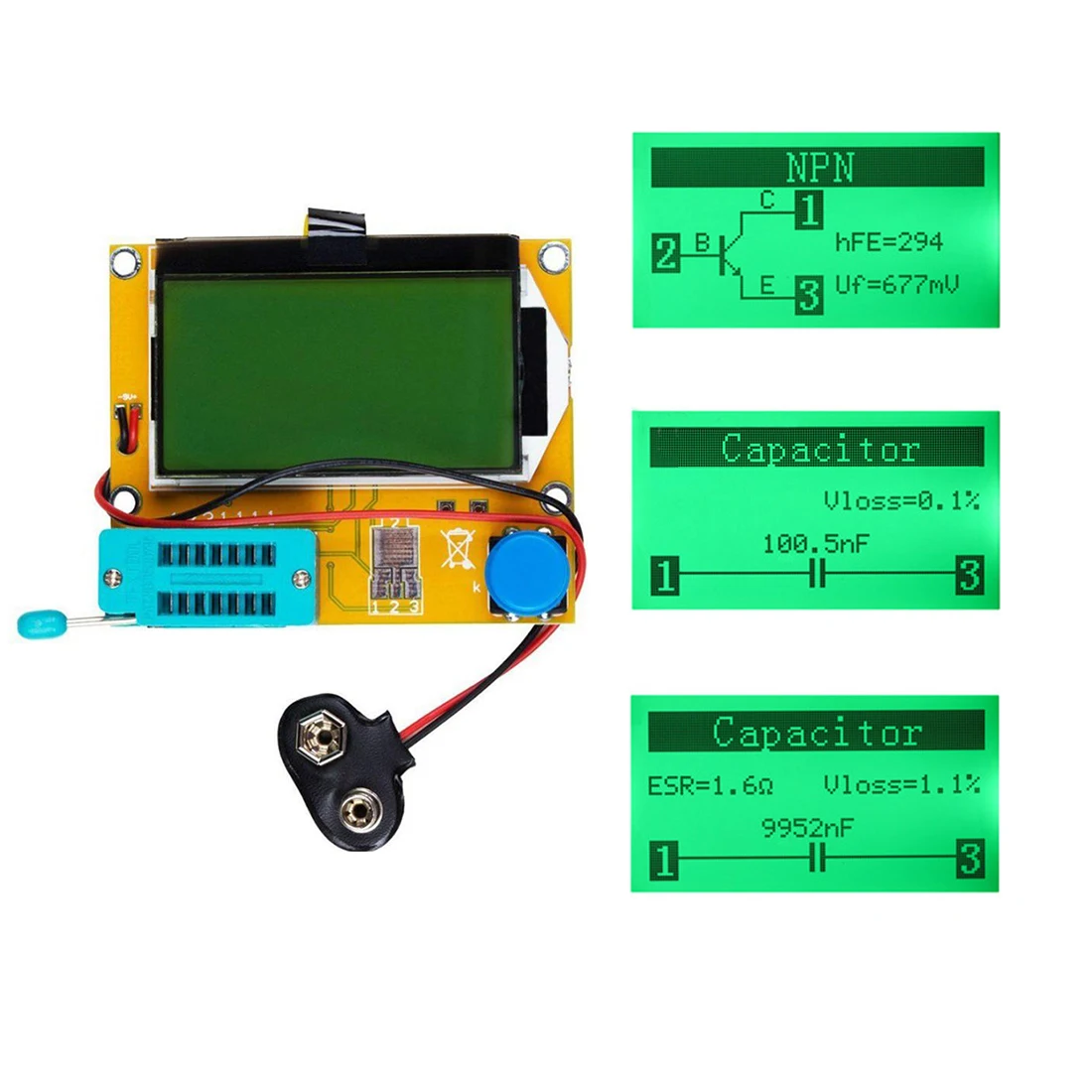 Цифровой тестер транзисторов MOSFET/JFET/PNP/NPN L/C/R ЖК дисплей измеритель ESR для с