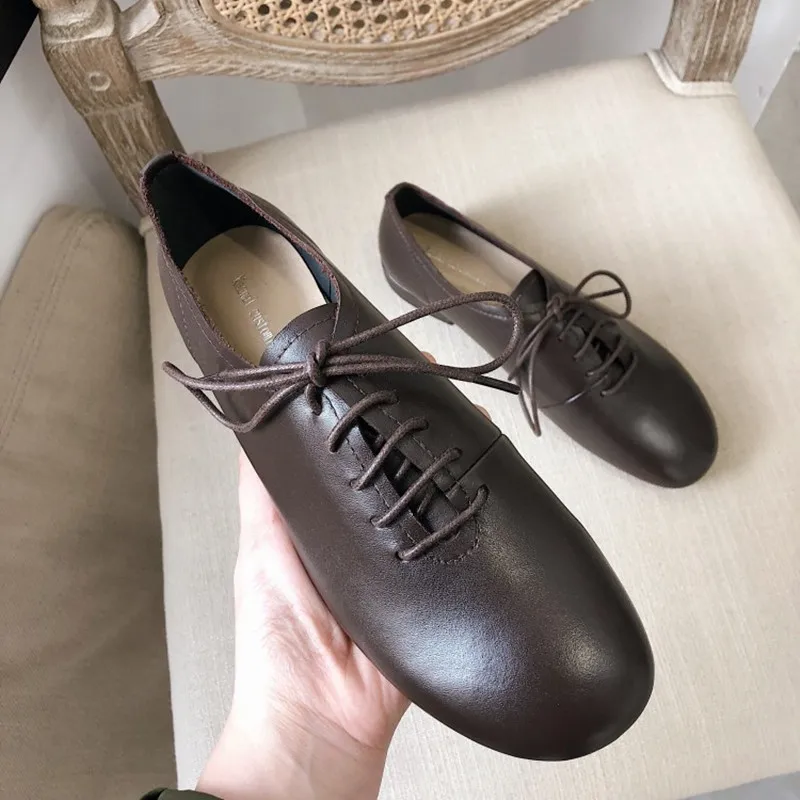 MLJUESE/женские туфли лодочки Сезон осень весна Обувь из коровьей кожи на шнуровке с