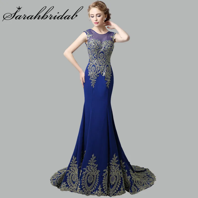 

New Elegant Mermaid Evening Dresses 2021 Burgundy Long Gold Lace Robe De Soiree Tank Arabic Prom Party Gowns Real Photo XU039