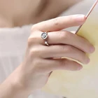 Gemb's BALLET 1.0Ct 6,5 мм Moissanite Сапфир Рубин Изумруд Регулируемый размер кольцо с камнем для женщин 925 пробы серебро Открытое кольцо ювелирные изделия