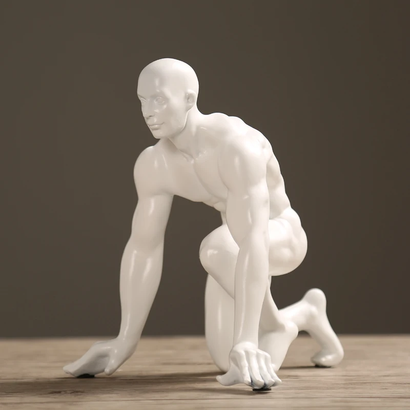 

MODERN ATHLETE RESIN STATUE MEN SCULPTURES ABSTRACT CARVING MAN STATUE HOME DECORATION ACCESSORIES
