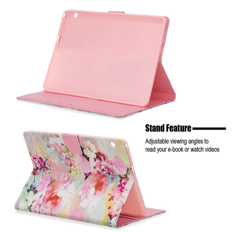 Чехол для huawei MediaPad T3 10 чехол Kawaii Единорог кошка девушки цветок окрашенный PU кожаный чехол-подставка для huawei T3 10 чехол 9,6"