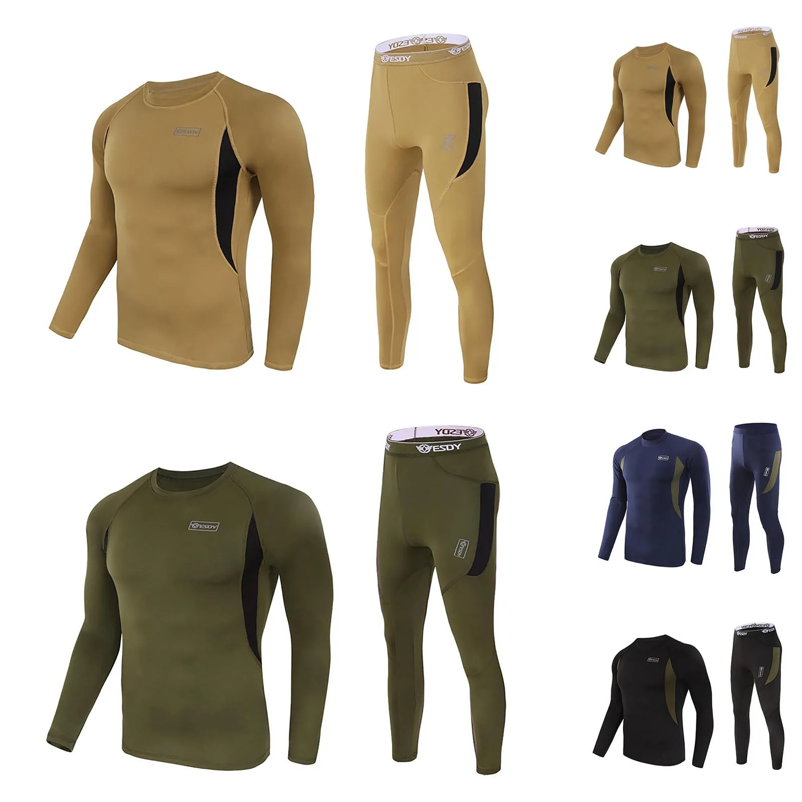 

Thermal Underwear Men's Long Underwear Compression Clothing Fitness Shirt Men Running Sets Training Thermal Underwear