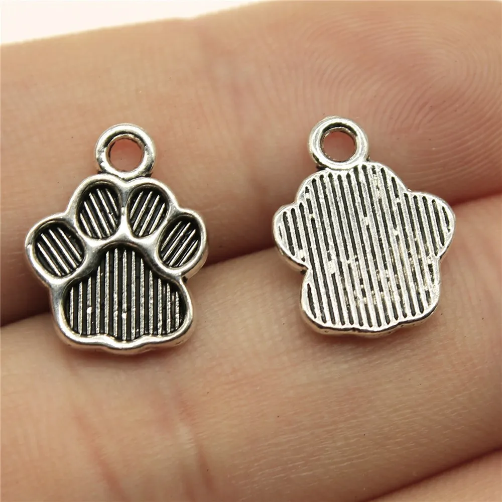 20pcs 15x12mm Metal Dog Paw Print Footprint Charms Pendant for Necklace Bracelet Jewelry Making Findings in 2 Colors - WYSIWYG image 3
