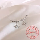 100% 925 стерлинговый Серебряный пирсинг в Корейском стиле с украшением в виде кристаллов в форме звезды серьги-гвоздики для женщин 2020 ювелирные изделия аксессуары, высокое качество, прекрасный подарок